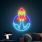 Rakete beim Start LED-Neonschild Wohnzimmer Kinderzimmer