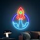 Rakete beim Start LED-Neonschild Wohnzimmer Kinderzimmer