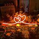 zwei ineinander verschlungene Herzen LED-Neonschild Hochzeit Schlafzimmer