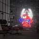 Superheld in Actionpose mit Spinnensymbol LED-Neonschild Wohnzimmer Gamingzimmer