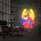 Superheld in Actionpose mit Spinnensymbol LED-Neonschild Wohnzimmer Gamingzimmer