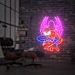 Superheld in Actionpose mit Spinnensymbol LED-Neonschild Wohnzimmer Gamingzimmer