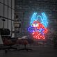 Superheld in Actionpose mit Spinnensymbol LED-Neonschild Wohnzimmer Gamingzimmer