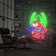 Superheld in Actionpose mit Spinnensymbol LED-Neonschild Wohnzimmer Gamingzimmer