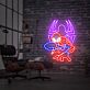 Superheld in Actionpose mit Spinnensymbol LED-Neonschild Wohnzimmer Gamingzimmer