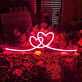 zwei ineinander verschlungene Herzen LED-Neonschild Hochzeit Schlafzimmer