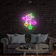 Sicherheitsnadel mit Blume Herz und Stern LED-Neonschild Wohnzimmer Schlafzimmer