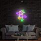 Sicherheitsnadel mit Blume Herz und Stern LED-Neonschild Wohnzimmer Schlafzimmer