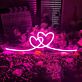 zwei ineinander verschlungene Herzen LED-Neonschild Hochzeit Schlafzimmer