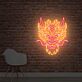 Großes LED Neonschild mit leuchtendem Drachenkopf im asiatisch inspirierten Design als moderne Wanddekoration für Wohnzimmer Bar Geschäft oder kreative Räume