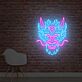 Großes LED Neonschild mit leuchtendem Drachenkopf im asiatisch inspirierten Design als moderne Wanddekoration für Wohnzimmer Bar Geschäft oder kreative Räume