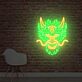 Großes LED Neonschild mit leuchtendem Drachenkopf im asiatisch inspirierten Design als moderne Wanddekoration für Wohnzimmer Bar Geschäft oder kreative Räume