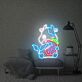 Kuh mit Erdbeere LED-Neonschild für Kinderzimmer und Café