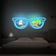 Sonnenbrille mit Segelboot und Palmen LED-Neonschild Wohnzimmer Schlafzimmer