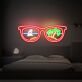 Sonnenbrille mit Segelboot und Palmen LED-Neonschild Wohnzimmer Schlafzimmer