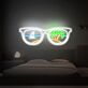 Sonnenbrille mit Segelboot und Palmen LED-Neonschild Wohnzimmer Schlafzimmer