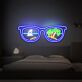 Sonnenbrille mit Segelboot und Palmen LED-Neonschild Wohnzimmer Schlafzimmer