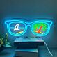 Sonnenbrille mit Segelboot und Palmen LED-Neonschild Wohnzimmer Schlafzimmer
