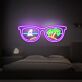 Sonnenbrille mit Segelboot und Palmen LED-Neonschild Wohnzimmer Schlafzimmer
