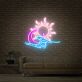 Sonne Mond und Wellen LED-Neonschild Wohnzimmer Bar