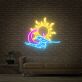Sonne Mond und Wellen LED-Neonschild Wohnzimmer Bar