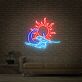 Sonne Mond und Wellen LED-Neonschild Wohnzimmer Bar