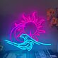 Sonne Mond und Wellen LED-Neonschild Wohnzimmer Bar