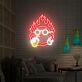 Flammenfigur mit Sonnenbrille und Getränk LED-Neonschild
