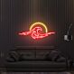 Meereswelle mit Sonnenuntergang LED-Neonschild Wohnzimmer Bar