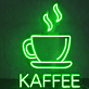 Kaffee LED Neonschild mit Tassenmotiv für Café oder Küche