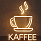 Kaffee LED Neonschild mit Tassenmotiv für Café oder Küche