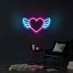 Herz mit Flügeln LED-Neonschild Wohnzimmer Schlafzimmer
