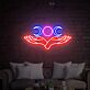 Hände mit Dreifach-Mond Symbol LED-Neonschild Wohnzimmer Meditationsraum