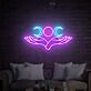 Hände mit Dreifach-Mond Symbol LED-Neonschild Wohnzimmer Meditationsraum