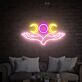 Hände mit Dreifach-Mond Symbol LED-Neonschild Wohnzimmer Meditationsraum