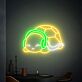 Schildkröte mit Kopfhörern LED-Neonschild Wohnzimmer Kinderzimmer