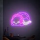 Schildkröte mit Kopfhörern LED-Neonschild Wohnzimmer Kinderzimmer