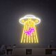 UFO mit Dinosaurier LED-Neonschild Wohnzimmer Gamingzimmer