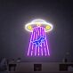 UFO mit Dinosaurier LED-Neonschild Wohnzimmer Gamingzimmer