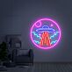 UFO mit Wolken und Planeten LED-Neonschild Wohnzimmer Gamingzimmer