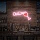 Weinflasche gießt ins Glas LED-Neonschild für die Bar