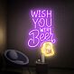 Brighten Up Your Bar or Game Room with the Wish You Were Beer Neon Sign, Perfect for Office, Living Room, or Party Décor