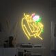 Frau mit Rose LED-Neonschild Wohnzimmer Schlafzimmer