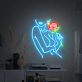 Frau mit Rose LED-Neonschild Wohnzimmer Schlafzimmer
