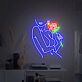 Frau mit Rose LED-Neonschild Wohnzimmer Schlafzimmer