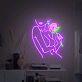 Frau mit Rose LED-Neonschild Wohnzimmer Schlafzimmer