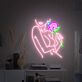 Frau mit Rose LED-Neonschild Wohnzimmer Schlafzimmer