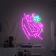 Frau mit Rose LED-Neonschild Wohnzimmer Schlafzimmer