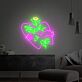 Umarmende Silhouette mit Blume LED-Neonschild Wohnzimmer Atelier