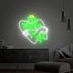 Umarmende Silhouette mit Blume LED-Neonschild Wohnzimmer Atelier